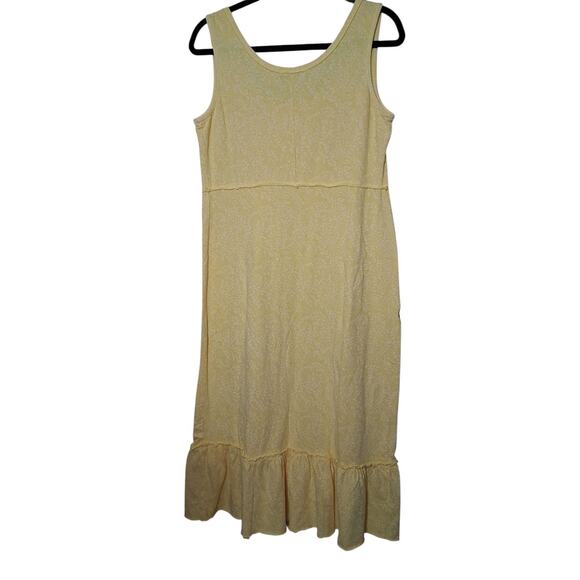 Fresh Produce Yellow Floral 100%Cotton Midi Dress Sleeveless Medium Cottagecore - Picture 2 of 7